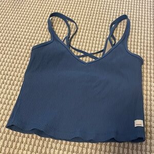 Vuori Blue Crop Tank